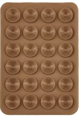 Maks Technology Kare Öpücüklü 03 Mkst Çift Taraflı Silikon Tutucu 5,50cm X 8cm - Kahverengi Kahverengi