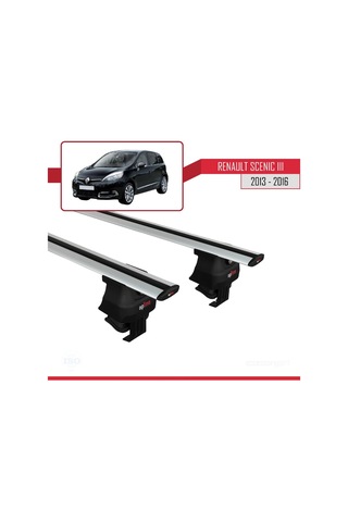 Renault Scenic Iıı 2013-2016 Arası İle Uyumlu Ace-4 Ara Atkı Tavan Barı Gri