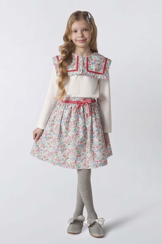 Panço Yaka Detaylı Ekru Kız Çocuk Sweatshirt 5621gk05001 Ekru