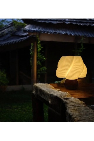 Vintage Ice Gece Masa Lambası , Bohem Ev Dekorasyon , Dekoratif Abajur - Kahve Krem Çok Renkli