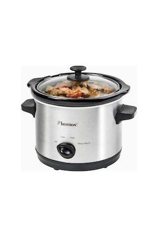 Bestron 1.5 L Slow Cooker Kompakt 2 Kişilik Yavaş Pişirici 120w Silver Elektrikli Tencere/tavalar Gümüş