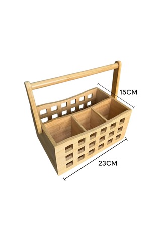 4 Bölmeli Bambu Kaşıklık Tezgah Üstü Kaşıklık 4807 Çok Renkli