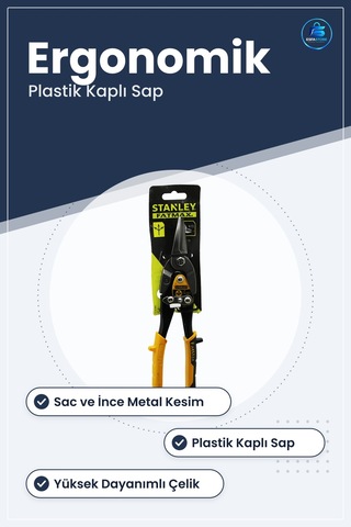 Sac Ve Teneke Kesme Makası Plastik Kaplı Saplı Kesici Ergonomik T