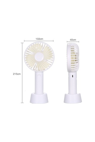 Fortunelane Usb Şarjlı Taşınabilir Masaüstü Fan, Elde Kullanım İçin Temiz, Hız Ayarlı, Beyaz