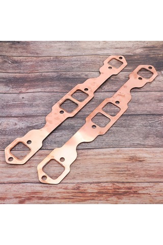 Geeroyoo Chevrolet Sb 283-400 Motorları İçin Bakır Kaplama Exhaust Gasket Seti, 2 Adet, Tekrarlı Kullanım, Tamamen Leakproof Sı-at58019