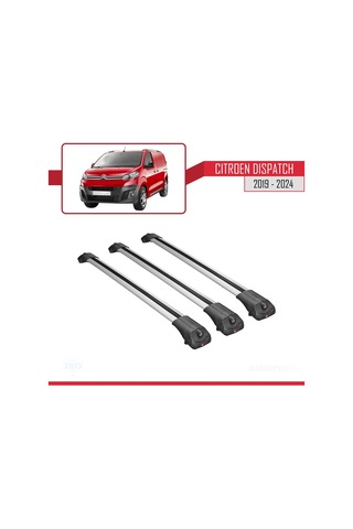 Citroen Dispatch 2019 Ve Sonrası İle Uyumlu Ace-1 Ara Atkı Tavan Barı Gri 3 Adet Bar