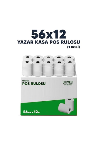 56x12 600 Adet Rulo Koli Termal Pos Rulosu / Pos Kağıdı