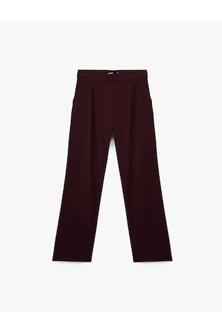 Koton Cepli Düz Geniş Paça Palazzo Kumaş Pantolon Bordo 6wak40168pw Bordo