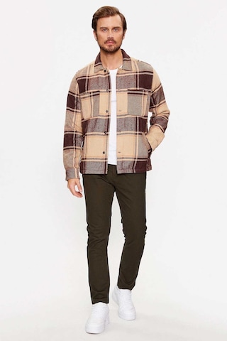 Only & Sons Erkek Onsmace Regular Fit Yan Cep Detaylı Gömlek 22026663 Kahverengi