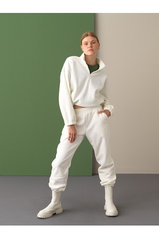 Xint Ekru Oversize Sweat Pantolon 470365 Beyaz