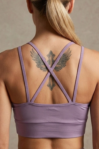 Aura Collections Çapraz İp Askılı Çıkarılabilir Pedli Sporcu Sütyeni Bralette Mor