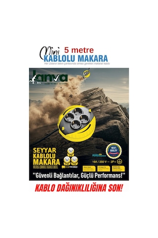 Çocuk Koruma Priz Pratik Ev Ofis Ve Iş Mini Seyyar Makaralı Elektrik Uzatma Kablo 3x1,5mm Diğer