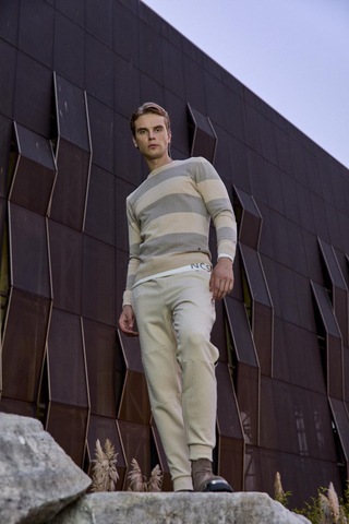 Erkek Bisiklet Yaka Triko %100 Pamuk Bej 3774 Bej