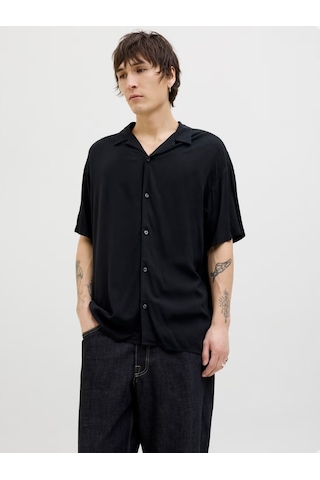 Jack&jones Jack & Jones Jjejeff Solıd Resort Shırt S/s Sn Erkek Siyah Gömlek