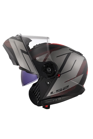 Ls2 Strobe 2 Code Mat Siyah-gri Çene Açılır Motosiklet Kaskı Gri