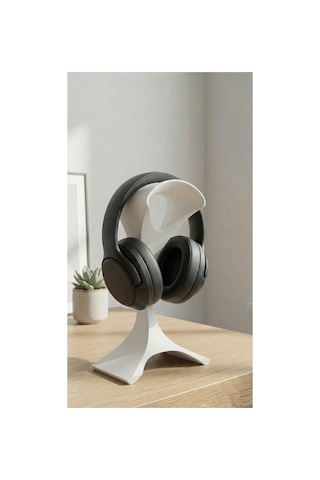 Fandora Modern Minimalist Masaüstü Kulaklık Standı - Gamer Headset Askısı Tutucu Beyaz