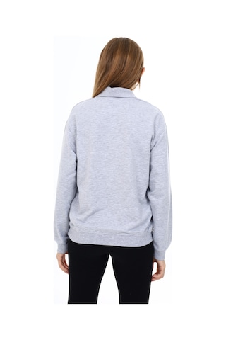 Toontoy Kız Çocuk Çelenk Tnty Baskılı Sweatshirt Gri Melanj