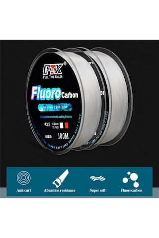 Ftk 1 Adet 100 M Balıkçılık Lideri Hattı Naylon Monofilament Olta Sazan Sinek Balıkçılık Kablosu 4-34lb 34.32 Lb