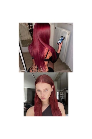 Caş Dekorasyon Isıya Dayanıklı Yarımay Çıt Çıt Saç - 39 - Şarap Kızıl - Düz - 60 Cm - 110 Gr