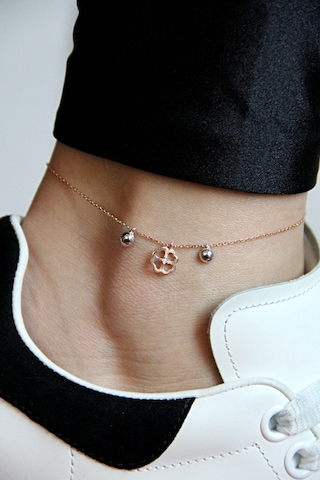 Argentum Concept Yonca Motifli 925 Ayar Gümüş Rose Halhal - H000901 Pembe