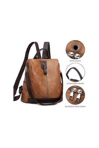 Dancemonkey Moda Kadın Sırt Çantası - 3 Cepli, Hırsıza Dayanıklı, Su Geçirmez Pu Malzeme Çok Renkli Çok Renkli