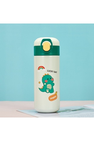 Getfit Çocuk Su Bardağı Termos Bardak Bardak Çocuk Soğuk Termos Bardak 316 Paslanmaz Çelik Termo Yeşil