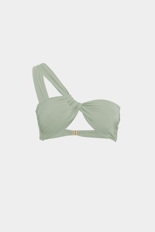 Açelyaokcu Premium Tek Omuz Juno Slim Fit Kadın Bikini Üstü Su Yeşili