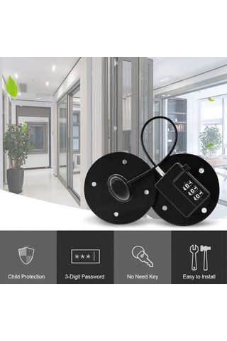 Hangfox Çocuk Güvenliği Pencere Dondurucu Kilitli Korumalı Kilidi - Yüksek Kat防düşme, Delme Yok, Siyah Dairesel, Konumlandırıcı Fonksiyonu Çok Renkli