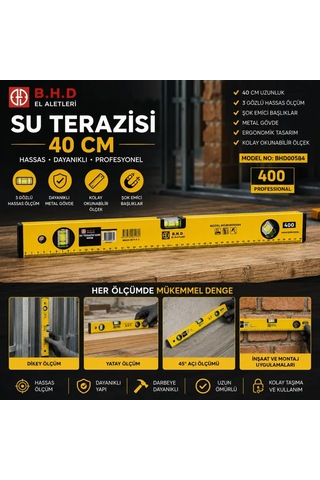 Jenerik 40 Cm Su Terazisi - Sarı