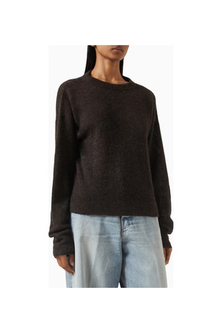 Haikure Blair Knit Sweater, Modern Açık Sırt Detaylı Kadın Triko Kazak Kahverengi