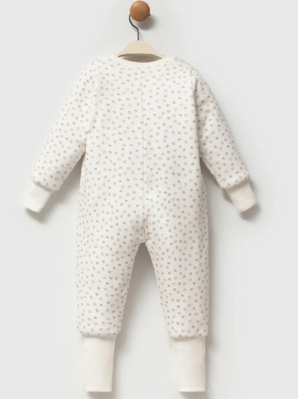 Fermuarlı Bisiklet Yaka Uyku Tulumu Çoraplı Patikli 2,5 Tog Ekru-gül Kurusu