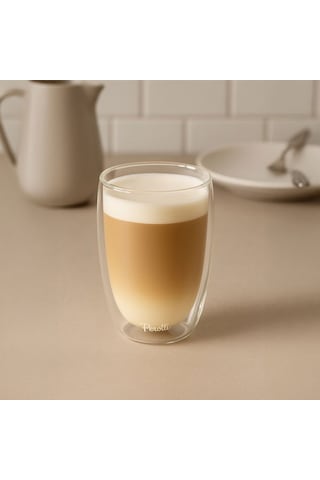 Perotti Çift Cidarlı Latte Bardağı - Şeffaf - 450 Ml Şeffaf