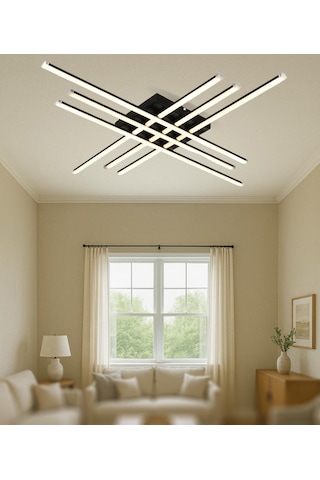Tt070-sy-3renk Tt Ayd.3 Renk Işık 6 Lı Çubuk Mat Siyah Led Avize