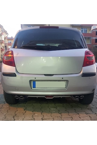 Oto H.i.t. Renault Clio 3 Uyumlu Body Kit Difüzör 4 Çıkış Gri Yuvarlak