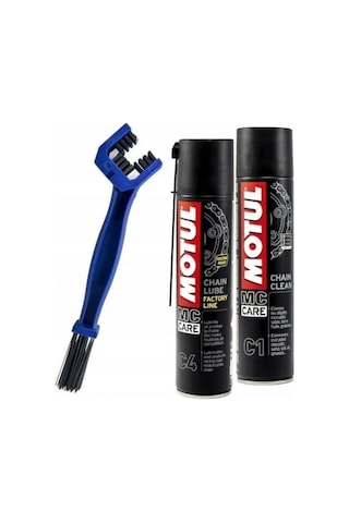 Motul Care C1 + C4 + Fırça Zincir Bakım Seti