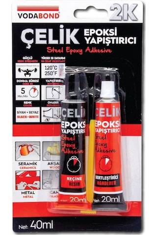Vodabond Isıya Dayanıklı Çok Amaçlı Epoksi Çelik Yapıştırıcı 40 Ml.