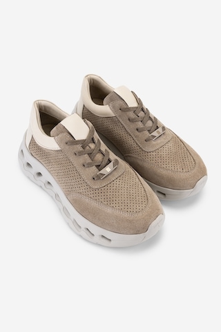Valmenti Kadın Hakiki Deri Bej Sneakers & Spor Ayakkabı 1182 1705 Bn Ayk Y26 A.bej Suet/dr