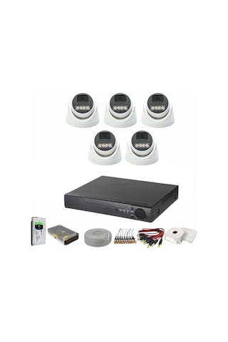 5'li Dome Kamera Seti 2mp 3.6mm Full Color Serisi-129273