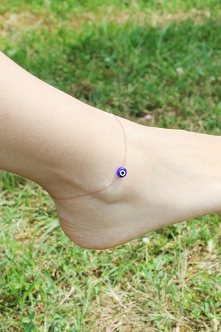 Argentum Concept Nazar Bocuklu 925 Ayar Gümüş Rose Halhal - H000501 Pembe