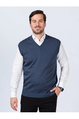 Rew Mark Yün Düz Yelek 90996436 Açık Mavi