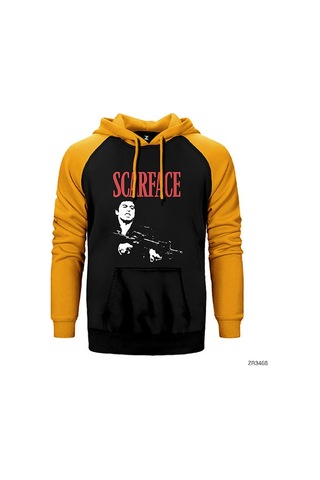 Scarface Kırmızı Renk Reglan Kol Sweatshirt / Hoodie