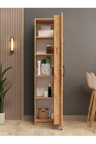 Kuzeylife Novensa Çok Amaçlı Erzak-kiler Dolabı Tek Kapaklı Çam Çam