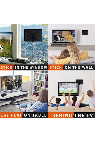 Xindoker 4k İç Mekan Dijital Tv Anteni, 1080p Hd Kalite, Geniş Alıcı Menzili, 25db Amplifikatörlü, 3m Kablo