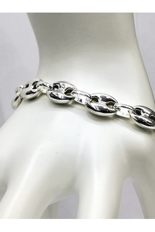 Omar Silver Unisex Gemici Arpa 11Mm Gümüş Bileklik