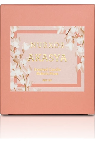 Nurxos 9684 Akasya Kutulu 2 Adet Kokulu Mum + Freshener Oda Spreyi
