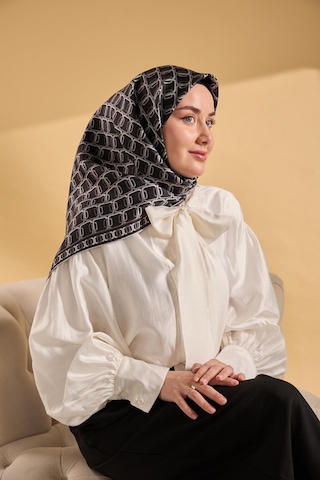 Silk Home Twill İpek Eşarp Zincir Siyah - Beyaz Çok Renkli