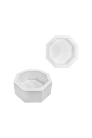Tahtakale Toptancı Silikon 3d Çokgen Kenarlı Taş Tozu Saksı Ve Mumluk Kalıbı