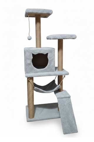 Missidea S9 Kedi Tırmalama Kulesi Platformlu 124 Cm Gri