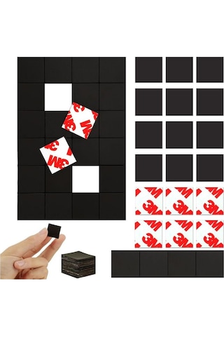 100 Parça 3m Yapışkanlı Etiket Magnet Tabaka Mıknatıs - 15x15 Mm