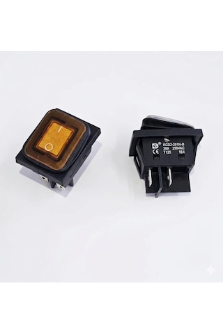 Anahtar Büyük On Off Sarı Işıklı 30a 220v Kcd2-201nw-by 4 Pin